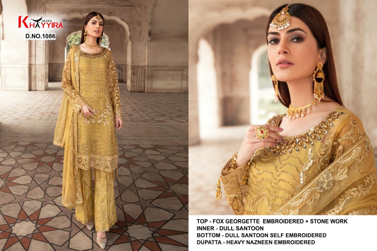 PAKISTANI SUITS D NO 1086 BY KHAYYIRA